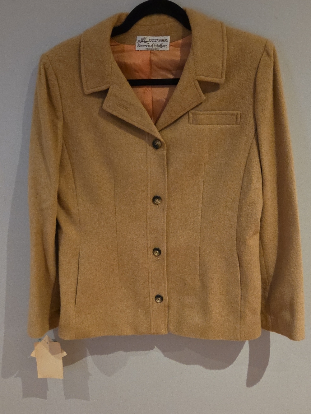 Classic Women's Camel Wool Blend Button Jacket